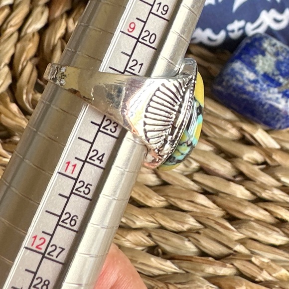 Navajo turquoise statement gem ring/Navajo turquoise ring/ souwestern jewelry - Picture 4 of 15